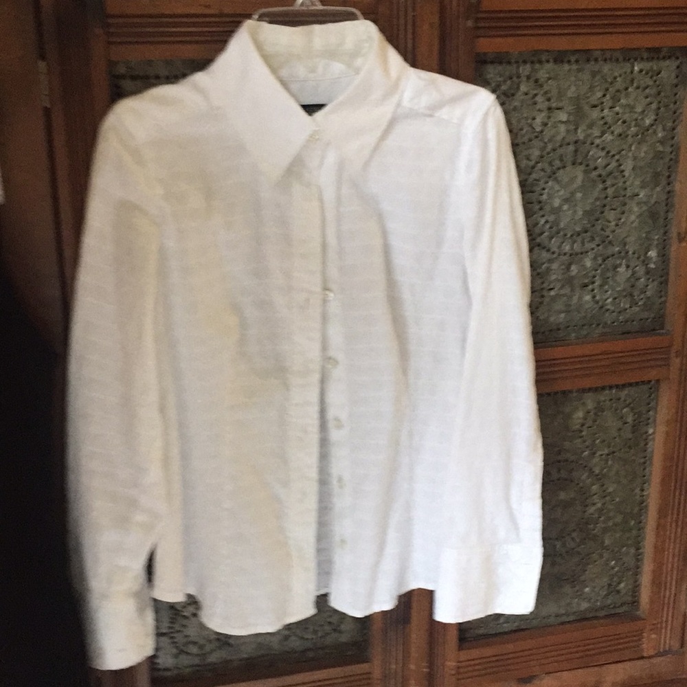 Talbots petite white button front blouse